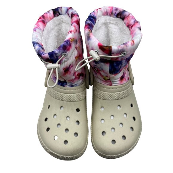 CROCS Classic Bone Lined Winter Warm Neo Puff Tie-Dye Slippers Women’s 6 - Picture 3 of 10